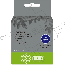 Картридж ленточный Cactus CS-LT-91201 черный шрифт, белый фон (12 мм, 4 м) для Dymo Letra Tag LT-100H