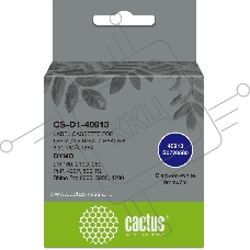 Картридж ленточный Cactus CS-D1-40913 9мм, черный шрифт, белый фон, 7м для DYMO LM 160, 210D, 280, PnP, 420P, 500 TS; Rhino Pro 6000, 5200, 4200