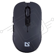 Мышь беспроводная Defender Gassa MM-105 черный, 1600 dpi, радиоканал, USB, кнопки - 6