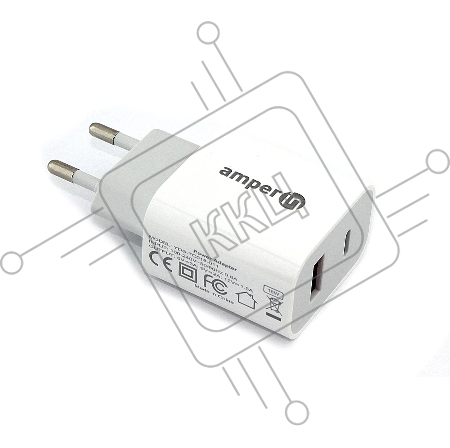 Блок питания (сетевой адаптер) Amperin Quick Charge 2-Port QC 3.0 USB+Type-C USB 18W (YDS-TC018-011)
