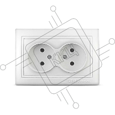 Розетка 2-м СП Севиль 16А IP20 бел. Universal С0102