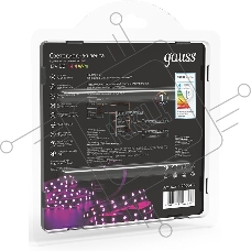 Лента светодиодная Gauss 312000414 LED 5050/60-SMD 14.4W 12V DC RGB блистер 5м