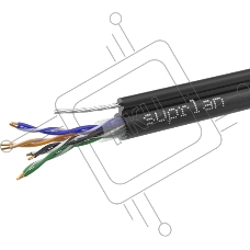 Кабель витая пара U/UTP кат.5E 4х2х24AWG solid Cu PE Out. T-FG8 Premium трос 305м (м) SUPRLAN 01-0308-1