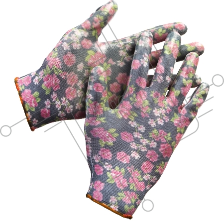 Перчатки GRINDA садовые, прозрачное нитриловое покрытие, размер S-M, черные
