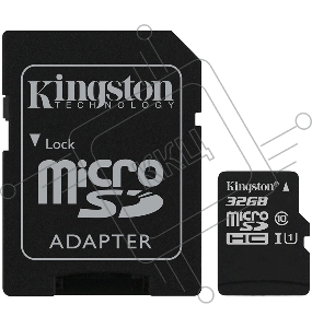 Флеш карта microSDHC 32GB  Class10 Kingston <SDCS2/32GB> Class10 UHS-I Canvas Select up to 100MB/s с адапт.