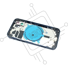Задняя крышка (корпус) в сборе с рамкой для Apple iPhone 12 синяя