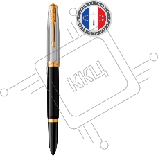 Ручка перьевая Parker 51 Premium (CW2169030) Black St.Steel GT F сталь нержавеющая подар.кор.