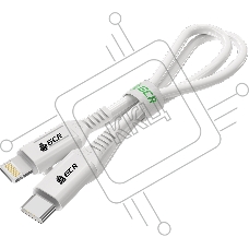Кабель PREMIUM 1.0m TypeC/Lightning MFI POWER DELIVERY 18 W, быстрая зарядка, белый силикон, AL case белый, белый ПВХ, GCR-53533