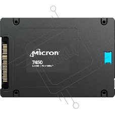 Накопитель Micron SSD 7450 MAX, 12800GB, U.3(2.5" 15mm), NVMe, PCIe 4.0 x4, 3D TLC, R/W 6800/5600MB/s, IOPs 1 000 000/410 000, TBW 70000, DWPD 3 (12 мес.)