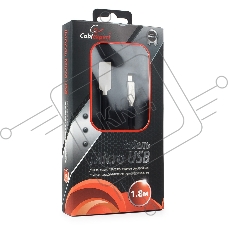 Кабель USB 2.0 Cablexpert CC-P-mUSB02Bk-1.8M, AM/microB, серия Platinum, длина 1.8м, черный, блистер