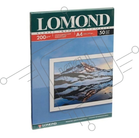 Фотобумага LOMOND Одностороняя Глянцевая, 200г/м2, A4 (21X29,7)/50л. для струйной печати