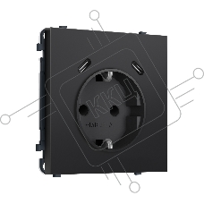 Комплект механизма электрической розетки SIGMA Черный матовый 2USB С+C 20W (быст. зар.) с/з с/ш 16A-250V QUANT PRO (SP8105, PR165)