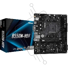 Материнская плата ASRock B550M-HDV, AM4, AMD B550, 2xDDR4, 4xSATA, 1xM.2, 1xPCI-E 4.0 x16, 1xDVI-D, 1xHDMI, 1xVGA, 1x 1Gb LAN, 3x3.5 мм, 7.1, Micro-ATX