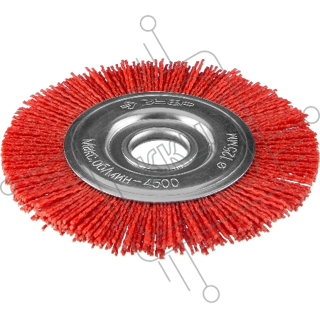 Щетка дисковая ЗУБР для УШМ, нейлоновая проволока с абразивным покрытием, 125х22мм 35160-125_z01
