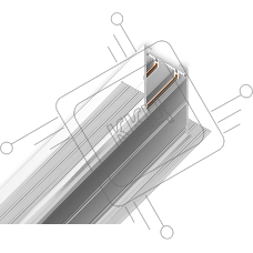 Шинопровод встраиваемый Ambrella light GL1009 WH белый IP20 220V 2000*62.5*56
