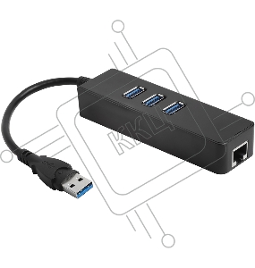 Хаб Greenconnect USB 3.0 Хаб на 3 порта + 10/100Mbps Ethernet Network (GCR-AP04)