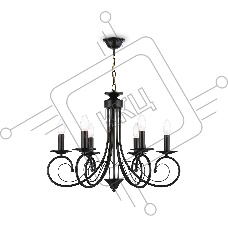 Светильник Ambrella light TR9612/6 BK черный E14/6 max 40W D560*650