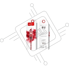 Кабель HOCO X14 USB 2.0, AM/Lightning M, черно-красный, 1м