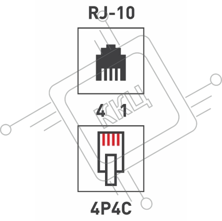 Телефонный разъем RJ-9(4P4C)