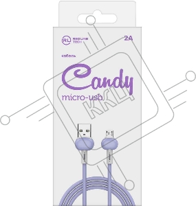 Кабель Redline Candy УТ000021987 micro USB B (m) USB A (m) 1м фиолетовый