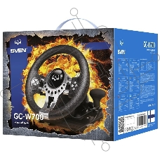 Руль SVEN GC-W700 (педали, вибро, скоба, лепестки, АКПП, D-pad, 12 кл, резин. вставки, PC/Xinput)