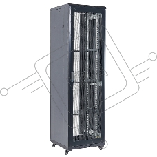 Шкаф коммутационный Rexant напольный 18U 600x600 мм пер. дв. перфор. черный