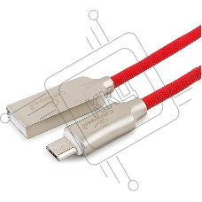 Кабель USB 2.0 Cablexpert CC-P-mUSB02R-1M, AM/microB, серия Platinum, длина 1м, красный, блистер