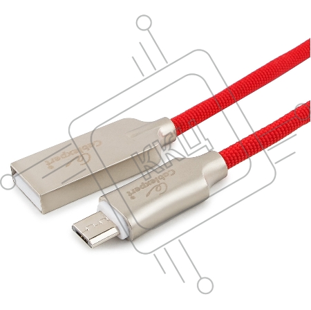 Кабель USB 2.0 Cablexpert CC-P-mUSB02R-1M, AM/microB, серия Platinum, длина 1м, красный, блистер
