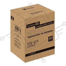 Удлинитель на катушке ExeGate industrial ECS-10-2-50 (4 евророзетки, IP20, 50м, защита от детей, защита от перегрузки, 2х1,0мм2, 10А/2.3кВт)