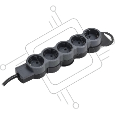 STANDARD Удлинитель У05 5 мест 2P+PE 3м 3х1,5мм2 16А черный