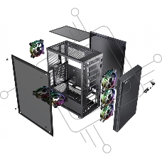 Компьютерный корпус Accord 3407 черный без БП ATX 2xUSB2.0 2xUSB3.0 audio bott PSU