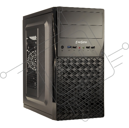 Корпус Minitower ExeGate QA-413U Black, mATX, <XP450, Black, 120mm>, 3*USB+1*USB3.0, Audio