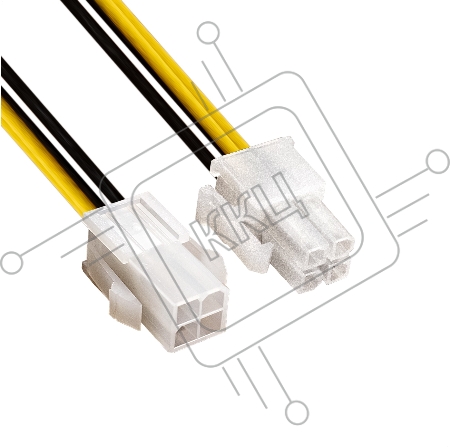 Удлинитель кабеля питания материнской платы +12V ExeGate EX-EXT-4M4F-0.3 (4pin EPS12V M/4pin EPS12V F, 0,3м)