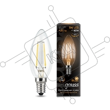 Лампа светодиодная GAUSS 103801105LED Filament Candle Е14 5Вт 2700к 1/10/50