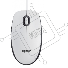 Мышь проводная Logitech M100 белый, 1000 dpi, USB, кнопки - 3