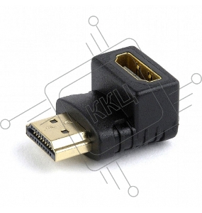 Переходник Cablexpert HDMI-HDMI 19F/19M, угловой  соединитель 90 градусов, золотые разъемы (A-HDMI90-FML)