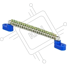 Шина нулевая N 6х9 24 отвер. никель 2 син. угловых изолятора PROxima EKF sn1-63-24-2