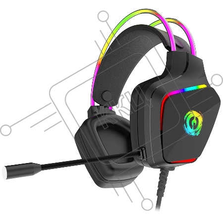 Гарнитура CANYON Darkless GH-9A, RGB gaming headset with Microphone, Microphone frequency response: 20HZ~20KHZ, ABS+ PU leather, USB*1*3.5MM jack plug, 2.0M PVC cable, weight:280g, black