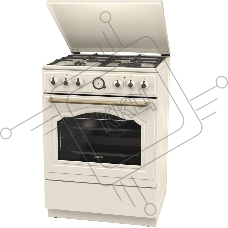 Плита комбинированная Gorenje GKS6C71CLI бежевый, конфорок 4 газовых, духовка 71 л, 60 см x 85 см x 60 см