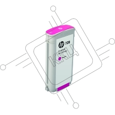 Картридж струйный HP 728 с пурпурными чернилами для принтеров Designjet, 130 мл