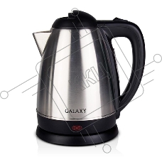 Чайник электрический Galaxy GL 0304, серый, металл, 2000 Вт, 1,8 л, съемный фильтр, шкала уровня воды