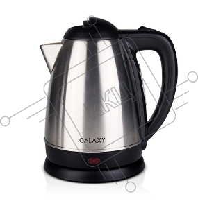 Чайник электрический GALAXY GL 0304, серый, металл, 2000 Вт, 1,8 л, съемный фильтр, шкала уровня воды