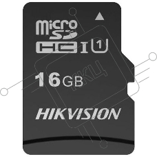 Флеш карта microSDHC 16GB Hikvision HS-TF-C1(STD)/16G/Adapter <HS-TF-C1(STD)/16G/Adapter>  (с SD адаптером) R/W Speed 90/12MB/s