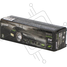 Фонарь ручной Gauss GFL208 черный 8Вт лам.:светодиод. встроенный аккумулятор (GF208)