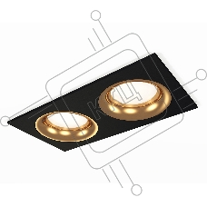 Комплект встраиваемого светильника Ambrella light XC7636005 SBK/PYG черный песок/золото желтое полированное MR16 GU5.3 (C7636, N7014)