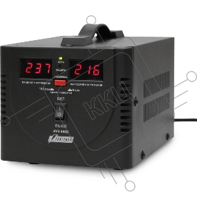 Стабилизатор напряжения Powerman AVS 500D Black (500ВА, 5А, КПД 98%, циф. индикация вх./вых. напряж.)