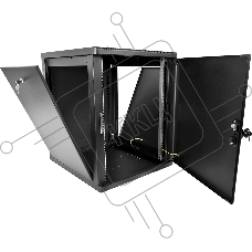 Шкаф телекоммуникационный ЦМО настенный разборный 15U (600 x 520) съемные стенки, дверь металл, черный (ШРН-М-15.500.1-9005)