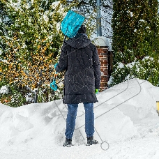 Лопата для уборки снега,поликарбонат,340х385х1340мм,алюминиевый черенок,ПВХ оплетка, LUXE Palisad