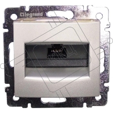 Розетка компьютерная (RJ45) 1-ая 5 кат ISDN 300MHz 8конт Valena Алюминий
