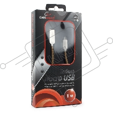 Кабель USB 2.0 Cablexpert CC-P-mUSB02Gd-1M, AM/microB, серия Platinum, длина 1м, золотой, блистер